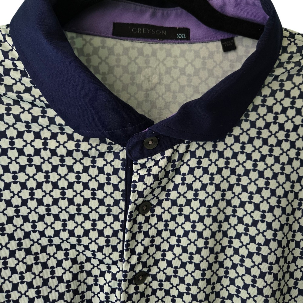 GREYSON XXL Geometric‎ Print Polo Shirt Men's Short Sleeve Golf Casual